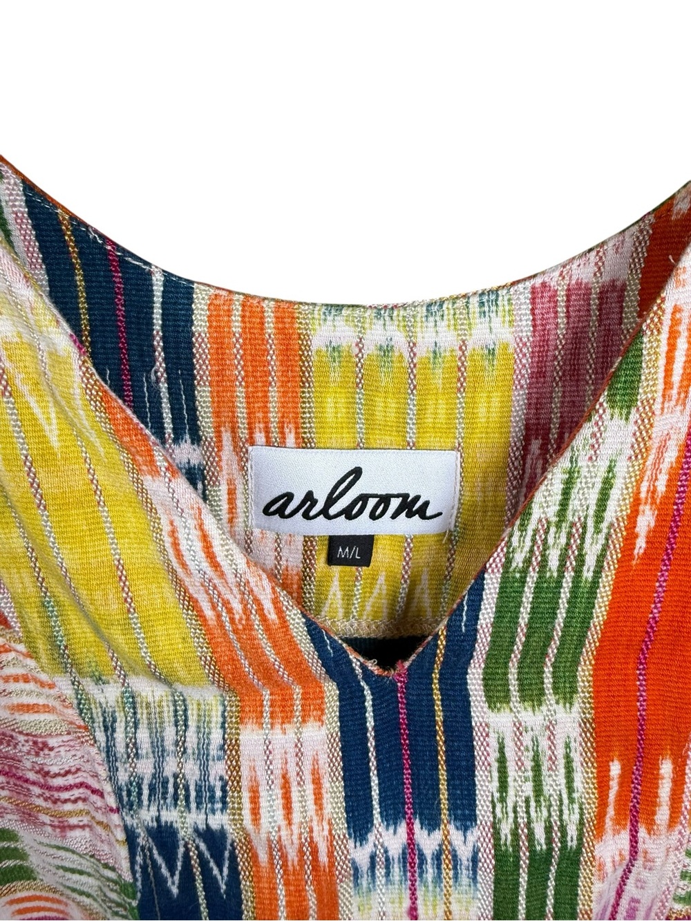 Arloom Size M/L Handwoven Vintage Textile Lola Kaftan Mini Dress With Pockets - Picture 6 of 7